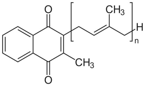 Les ménaquinones partagent la même structure (1≤n≤14)